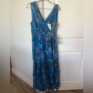 INC floral blue maxi flowy dress
